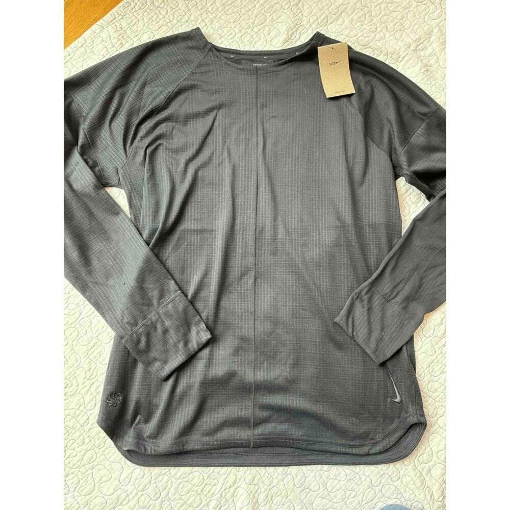 Nike Yoga Men's Long‎ Sleeve Activewear Shirt Black Size Large #428
